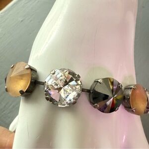 Sabika Crystal Silver Tone Tennis Style Bracelet